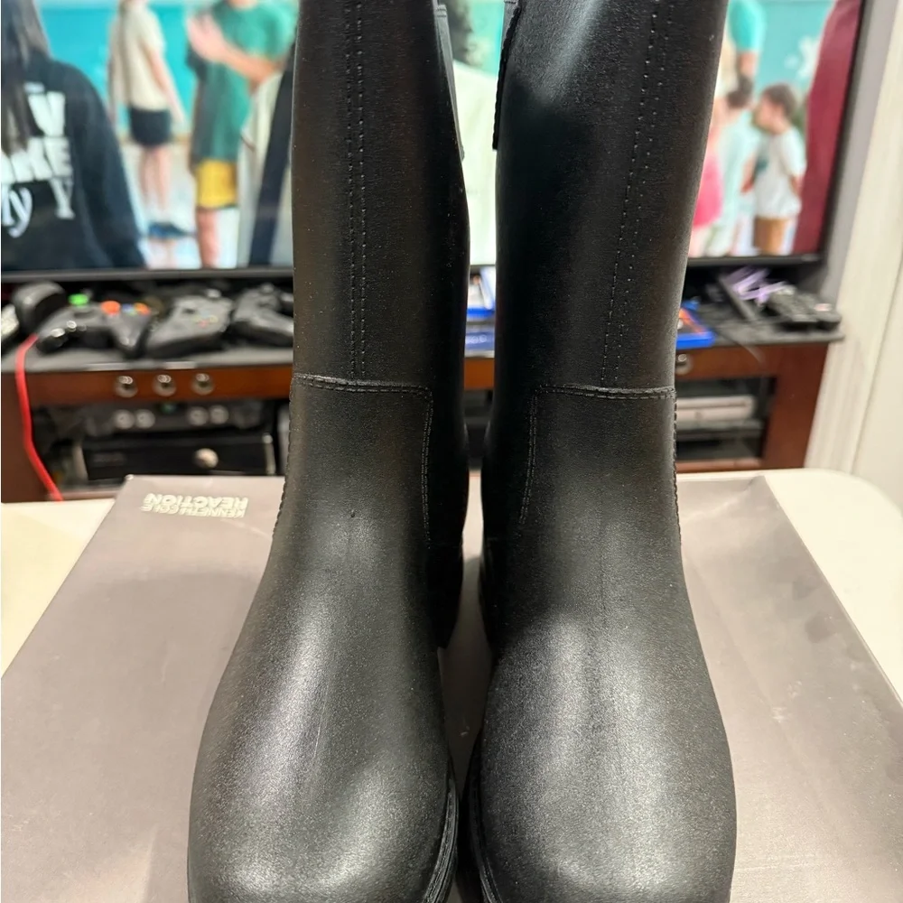 Kenneth Cole Reaction Rainy Dayz Black Rain Boots Men Size 8 New
